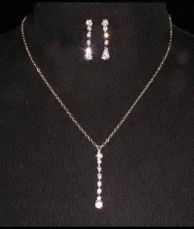 #14656 - Simplicity Necklace and Earring Set Necklace Sets - Low price Rhinestone Jewelry Corporation