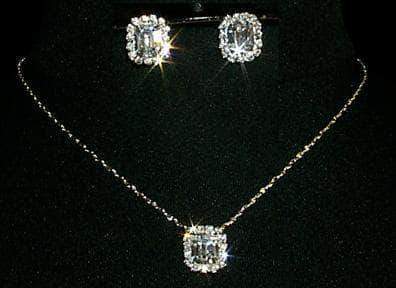 Octagon Necklace and Earring Set - #10423 Necklace Sets - Low price Rhinestone Jewelry Corporation