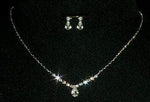 Pear Drop Rhinestone Necklace and Earring Set - #10424 Necklace Sets - Low price Rhinestone Jewelry Corporation