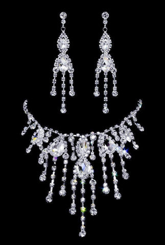#16978 Dancing Jewels Necklace and Earrings Necklaces - Bibs Rhinestone Jewelry Corporation