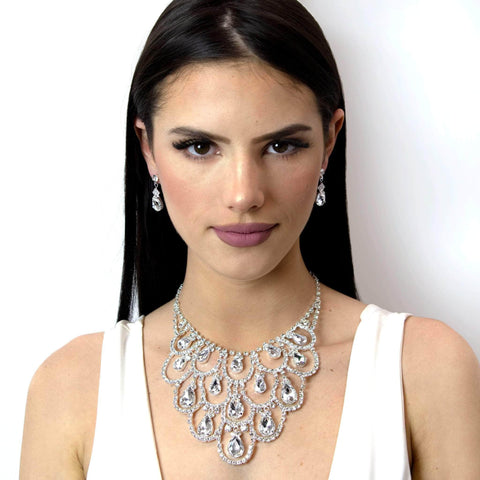 #16979 - Scalloped Waves Necklace Necklaces - Bibs Rhinestone Jewelry Corporation