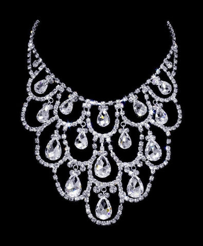 #16979 - Scalloped Waves Necklace Necklaces - Bibs Rhinestone Jewelry Corporation