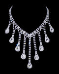 #16982 - Dripping Rhinestone Necklace Necklaces - Bibs Rhinestone Jewelry Corporation
