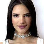 #16705 - Oval Pearl Cluster Choker (Limited Supply) Necklaces - Collars Rhinestone Jewelry Corporation