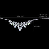 #16690 - Rhinestone Raindrop Collar Statement Necklace Necklaces - Midsize Rhinestone Jewelry Corporation