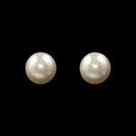 #9586E - 4mm Simulated Ivory Pearl Earring - Post Pearl Neck & Ears Rhinestone Jewelry Corporation
