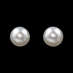 #9587E - 6mm Simulated White Pearl Earring - Post Pearl Neck & Ears Rhinestone Jewelry Corporation