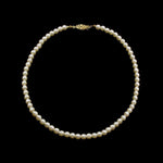 #9588-16 - 6mm Simulated Ivory Pearl Necklace - 16" Pearl Neck & Ears Rhinestone Jewelry Corporation