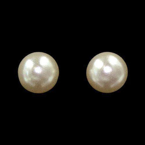 #9588E - 6mm Simulated Ivory Pearl Earring - Post Pearl Neck & Ears Rhinestone Jewelry Corporation