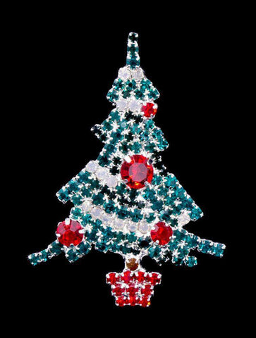 #15385 - Christmas Tree Pin Christmas Jewelry Rhinestone Jewelry Corporation