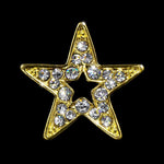 #13474G Gold Rhinestone Casted Open Star Pin Pins - Dance/Music Rhinestone Jewelry Corporation
