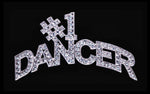 #16350 #1 Dancer Pin (Curved) Pins - Dance/Music Rhinestone Jewelry Corporation