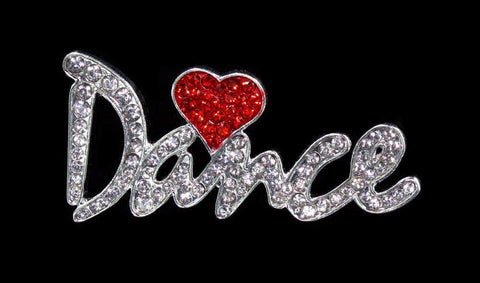#16354 - Red Heart Dance Pin Pins - Dance/Music Rhinestone Jewelry Corporation