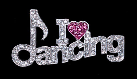 #16355 I Love Dancing Note Pin Pins - Dance/Music Rhinestone Jewelry Corporation