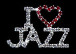 #9828 - I Love JAZZ Pin Pins - Dance/Music Rhinestone Jewelry Corporation