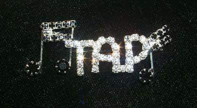 Tap with Notes Pin #11091 (Limited Supply) Pins - Dance/Music Rhinestone Jewelry Corporation