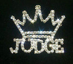 #11883 Rhinestone Judge with Crown Pin Pins - Pageant & Crown Rhinestone Jewelry Corporation