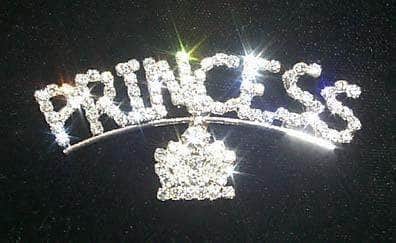#11886 Rhinestone Princess with Crown Pin Pins - Pageant & Crown Rhinestone Jewelry Corporation