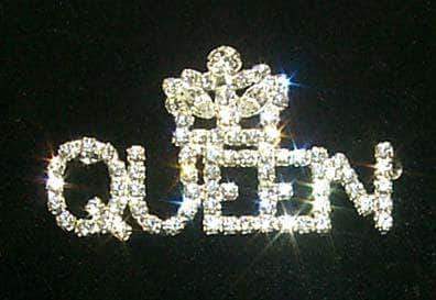 #11887 Rhinestone Queen with Crown Pin Pins - Pageant & Crown Rhinestone Jewelry Corporation