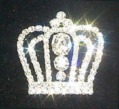 #11898 Rhinestone Crown Pin Pins - Pageant & Crown Rhinestone Jewelry Corporation