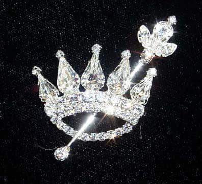 #12336 - Crown and Scepter Pin Pins - Pageant & Crown Rhinestone Jewelry Corporation