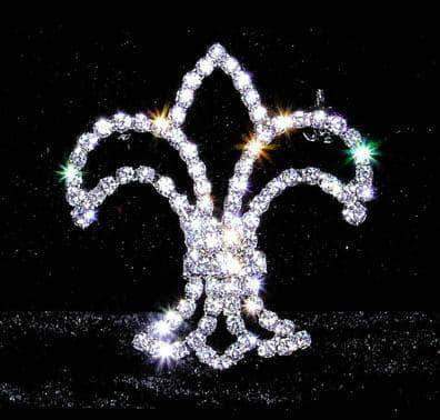 #13609 - Delicate Fleur de Lis Pin Pins - Pageant & Crown Rhinestone Jewelry Corporation