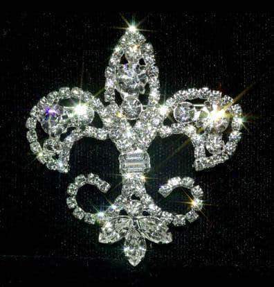 #13610 - Fleur de Lis Elegance Pin Pins - Pageant & Crown Rhinestone Jewelry Corporation