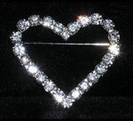 #14186 - Single Row Heart Pin Pins - Pageant & Crown Rhinestone Jewelry Corporation