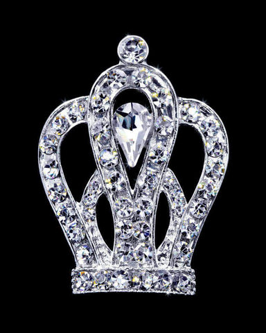 #16063 - High Majesty Crown Pin - 1.5" Tall Pins - Pageant & Crown Rhinestone Jewelry Corporation