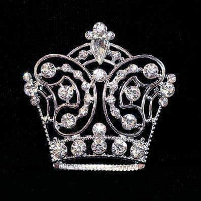 #16122 - French Majesty Crown Pin Pins - Pageant & Crown Rhinestone Jewelry Corporation