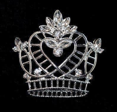 #16126 - Pageant Praise Wire Crown Pin Pins - Pageant & Crown Rhinestone Jewelry Corporation