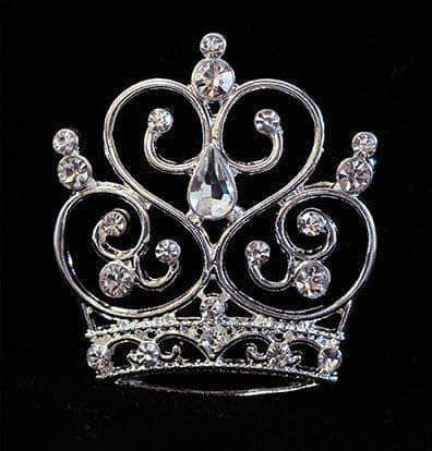 #16129 - Musical Heart Crown Pin Pins - Pageant & Crown Rhinestone Jewelry Corporation