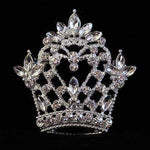 #16131 - Navette Topped Heart Crown Pin Pins - Pageant & Crown Rhinestone Jewelry Corporation