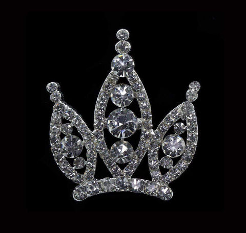 #16676 - Rivoli Burst Crown Pin Pins - Pageant & Crown Rhinestone Jewelry Corporation