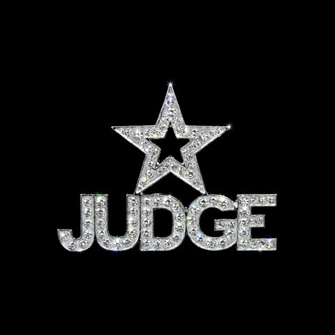 #17223 Judge with Star Pin - Casted Pins - Pageant & Crown Rhinestone Jewelry Corporation