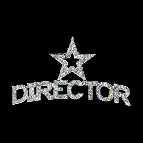#17225 Director with Star Pin Pins - Pageant & Crown Rhinestone Jewelry Corporation
