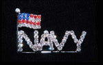 #16162 - Navy with USA Flag Pin Pins - Patrioitic & Support Rhinestone Jewelry Corporation