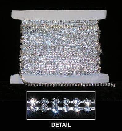 #16205S - 12SS (24pp) - 2 Row Rhinestone Chain - Crystal/Silver Rhinestone Chain Rhinestone Jewelry Corporation