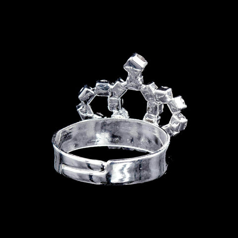 #13911 Rhinestone Crown Adjustable Ring Rings Rhinestone Jewelry Corporation