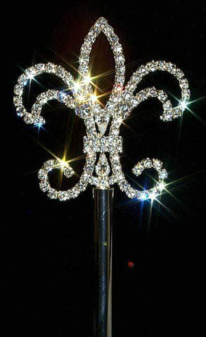 #12619 Fleur de Lis Scepter Scepters Rhinestone Jewelry Corporation