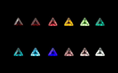 #15885 - (1,200 pcs) 7mm Triangle Pointed Back Crystal Unfoiled Stone Assortment Stones Rhinestone Jewelry Corporation