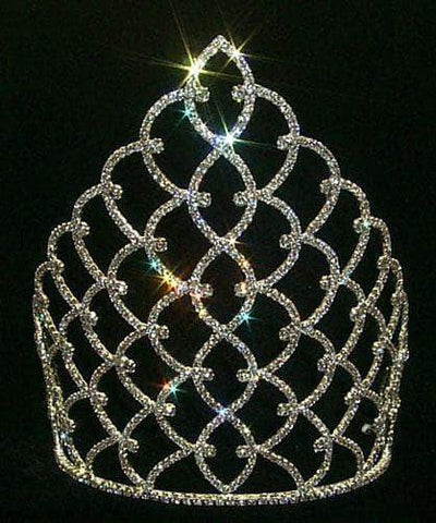 10" Traditional Rhinestone Queen Crown - Gold  #11185G Tiaras & Crowns over 6" Rhinestone Jewelry Corporation