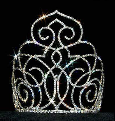 #12553 Middle Eastern Princess Crown - Medium Tiaras & Crowns over 6" Rhinestone Jewelry Corporation