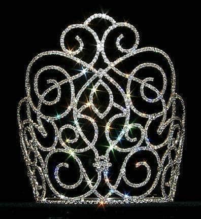 #12556 Victorian Class Tiara - 7" Tiaras & Crowns over 6" Rhinestone Jewelry Corporation