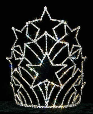 #12564 Starburst Tiara - Medium Tiaras & Crowns over 6" Rhinestone Jewelry Corporation