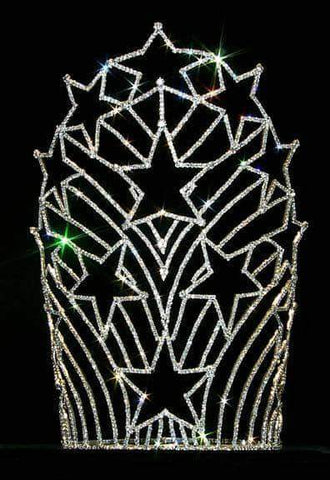 #12565 Starburst Crown - Large Tiaras & Crowns over 6" Rhinestone Jewelry Corporation