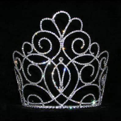 #15200 - Titan Queen's Tiara - 7" Tiaras & Crowns over 6" Rhinestone Jewelry Corporation