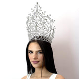 #15893 - Large Mediterranean Spray Adjustable Crown - 10" Tiaras & Crowns over 6" Rhinestone Jewelry Corporation