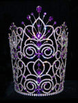 #16111 - Maus Spray Crown - Amethyst - 10" Tiaras & Crowns over 6" Rhinestone Jewelry Corporation