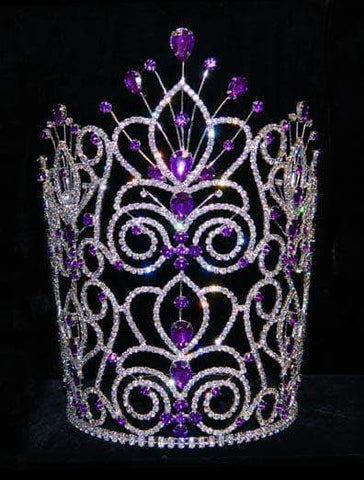 #16111 - Maus Spray Crown - Amethyst - 10" Tiaras & Crowns over 6" Rhinestone Jewelry Corporation
